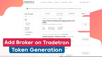 How to Add Broker & Generate Token in Tradetron | Stock Market for Trader | Rmoney