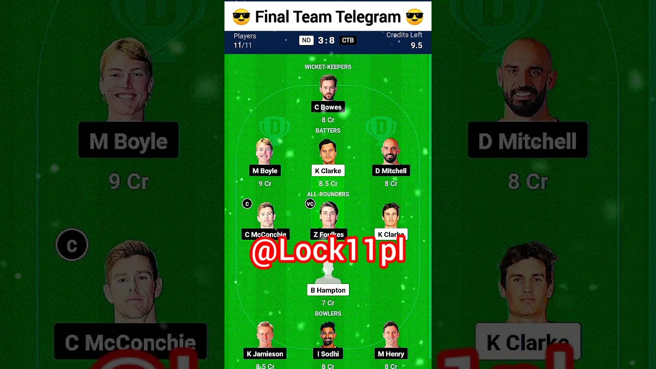 nd vs ctb dream11 super smash t20 dream team  