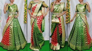 HEAVY SILK SAREE DRAPING IN FOUR DIFFERENT STYLES WITH NEW TRICKS|STEP BY STEP|HINDI