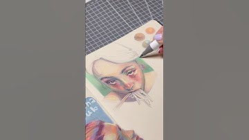 Learning how to draw portraits with alcohol markers 🍜✨ #sketchbook #drawing #portraitsketch