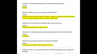 FINAL EXAM - SERVSAFEActual Qs and Ans