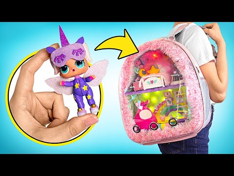 هيا نحول حقيبة الظهر القديمة إلى بيت مذهل للدمى أفكار رائعة تصنعها بنفسك 