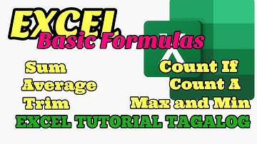 Excel Tutorial - Excel Basic Formulas (For Beginners) Tagalog