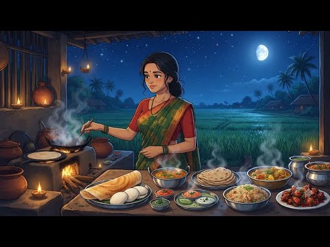 Moonlit Village Night Hotel 🌙 | Dosa, Idli, Chicken Fried Rice & Chilli Chicken | Ghibli Village 