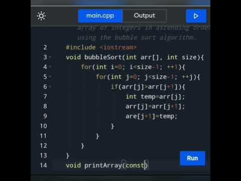 How to write c++ Program to sort array integers in ascending order ...