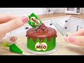 How to make miniature milo cake in real life  tiny chocolate cake decorating by miniature cooking