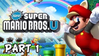 New Super Mario Bros. Wii U Walkthrough - Part 1 Acorn Plains Let's Play WiiU Gameplay Commentary