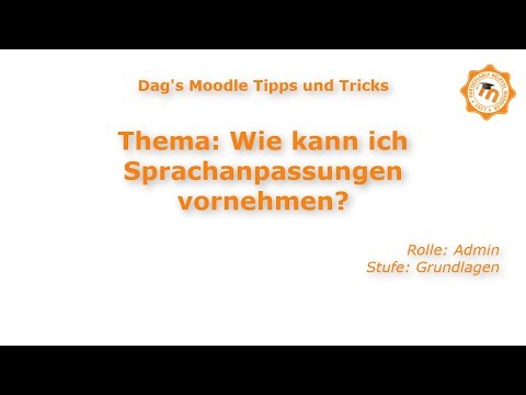 Wie kann ich Sprachanpassungen vornehmen? - Moodle 3.4