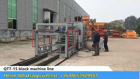 SPECIAL MODEL MACHINE QT7-15 AUTOMATIC CONCRETE BLOCK MAKING MACHINE PRODUCTION LINE WORKING SHOW