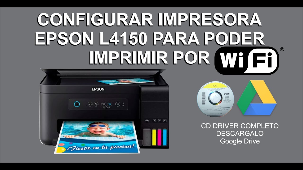 ensillar destacar fuente Configurar nuestra Impresora EPSON L4150 para Imprimir por WIFI / Descargar  Driver CD Completo. - YouTube