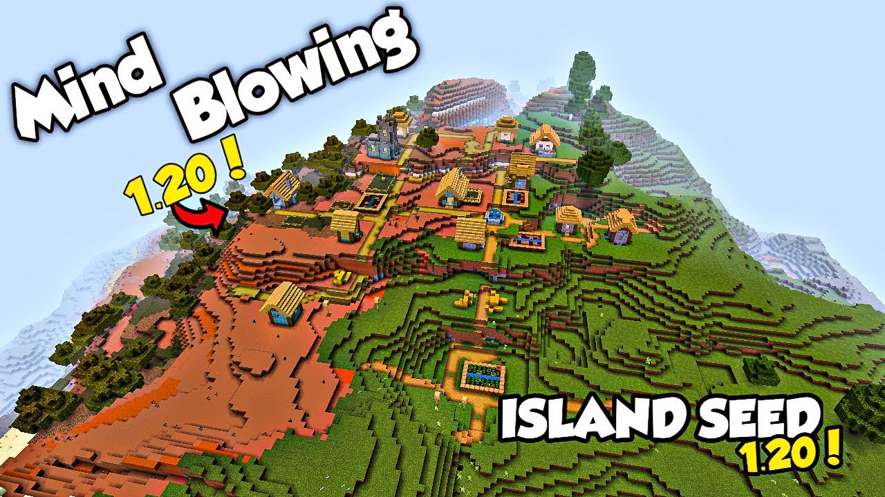 BEST SURVIVAL SEED FOR MINECRAFT 1.20 BEDROCK🔥🔥 BIG ISLAND SEED OP LOOT ...