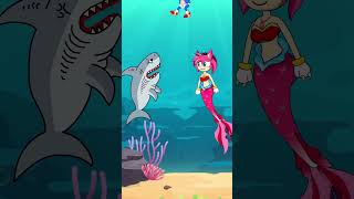 Mermaid Amy saved the distracted baby Sonic! | Sad Animation 😥😥😥 #shorts #animation #story