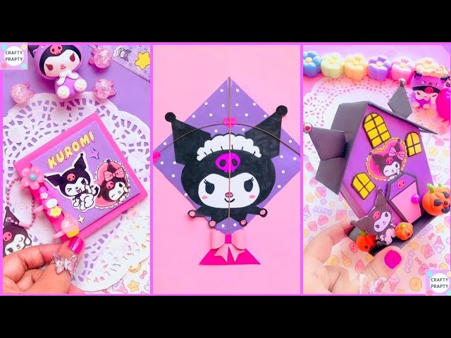 DIY Cute Kuromi Notebook/Diary _ How to Make Kuromi Notebook at home _  Sanrio crafts 