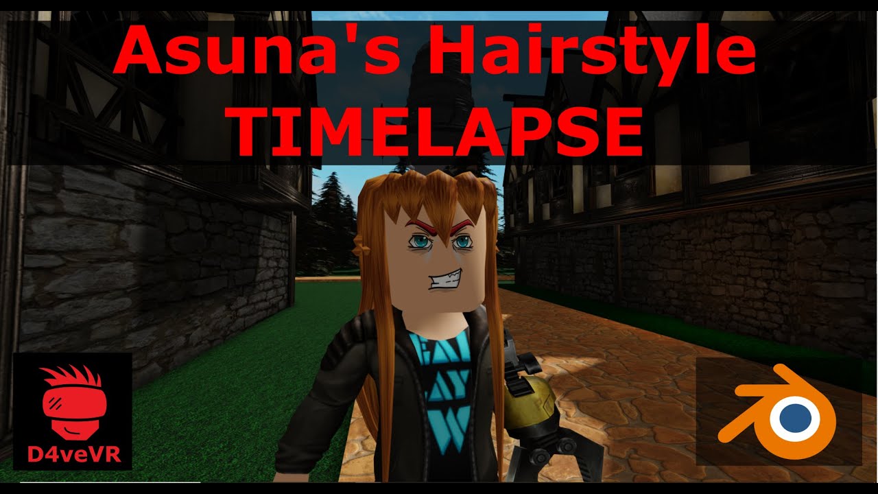 Blender Modeling Timelapse Roblox Asuna S Hairstyle From Sword Art Online Youtube - kirito hair roblox