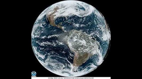 NOAA Full Disk video, with moving clouds - 23 MAR 2020
