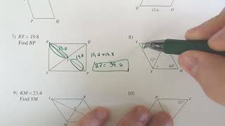 Properties of Parallelograms Kuta Software