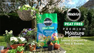 Miracle-Gro® Peat Free Moisture Control Compost | For Pots, Containers & Hanging Baskets