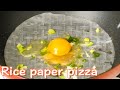 One Pan rice paper pizza Vietnamese pizza