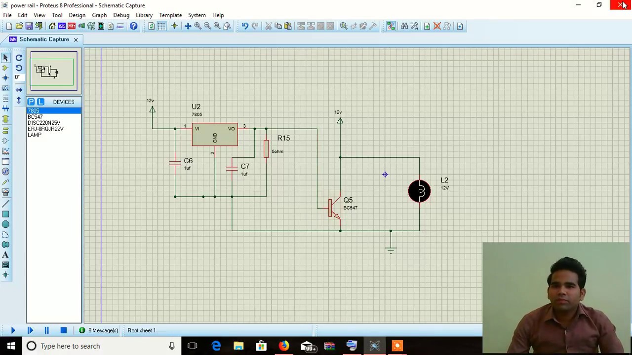 how to solve error in proteus power rail confugration not specified. - YouTube