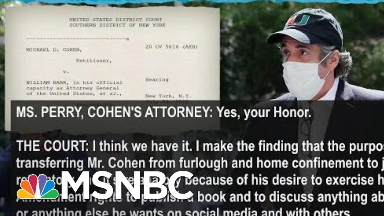 Download Judge Calls Out Trump, Barr DOJ For Punishing Cohen Over New Book | Rachel Maddow | MSNBC