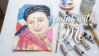 Watercolor Portrait Process Paint With Me Time Lapse