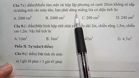 Toán kiểm tra giữa kì 2 lớp 5 năm 2024