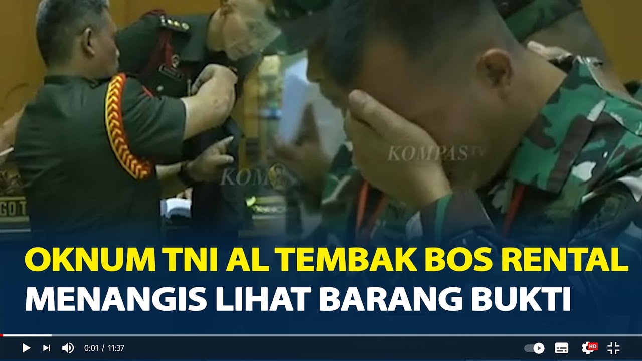 Detik-Detik Oknum TNI AL Tembak Bos Rental Menangis saat Hakim Perlihatkan Barang Bukti