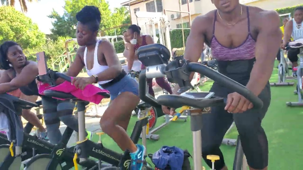 Body by shevon Saturday morning cycle class have fun while getting fit . at fit farm fitness club