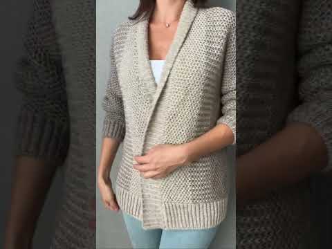 Как связать кардиган - ⤴️ #урокивязания #knitting #вязаниеспицами