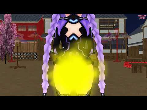 MMD girl fart animation. Purple Heart Illegal farting!