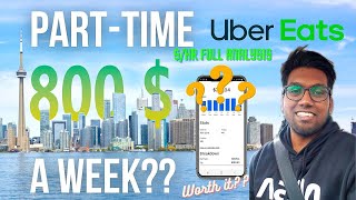 How much can you EARN from UBER Eats Parttime in Toronto?? Earning/hour with Tips and Tricks.