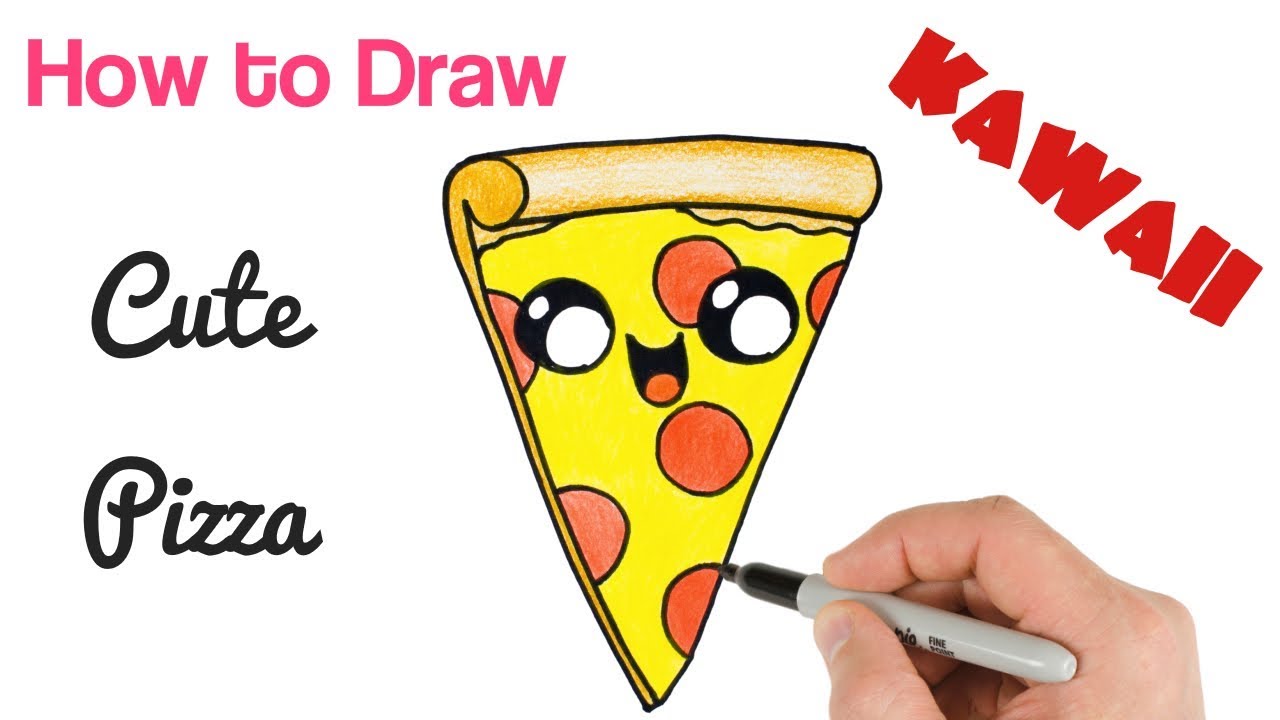 Featured image of post Draw So Cute Food Pizza : Fun a6 greeting card, featuring original little miss delicious love at first slice pizza artwork.