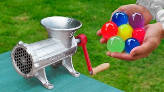 EXPERIMENT: Rainbow Orbeez Balls vs Meat Grinder