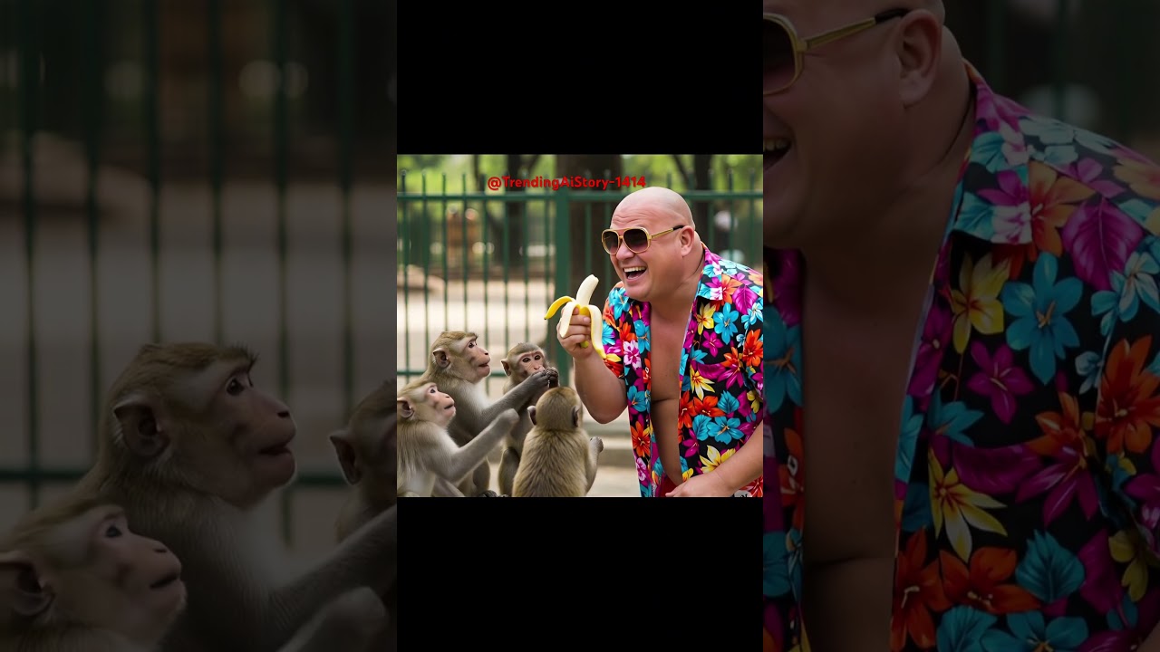 "👉মোটা কাকুর মোবাইল ছিনতাই করল বানরের দল!" 🐒👴| #youtubeshorts #trending #viral #funny #comedy