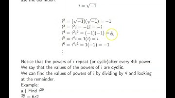 Ch. 1.6 Complex Numbers