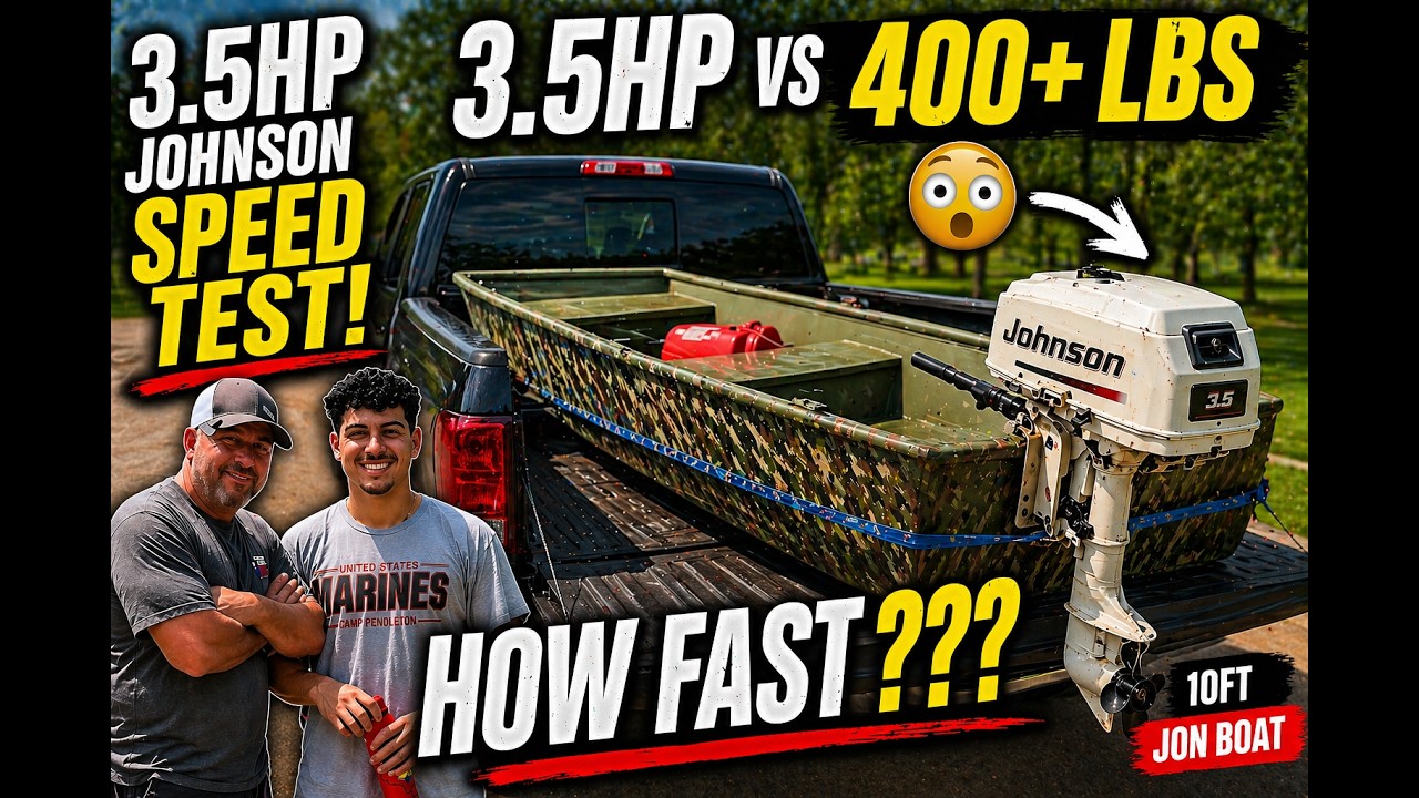 Johnson 3.5HP on a 10ft Jon Boat… AND AN ALLIGATOR?! 🐊 | How Fast ...