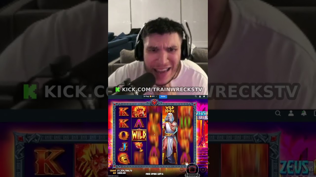 Trainwreckstv hits 100x multi on Zeus VS Hades 🤯
