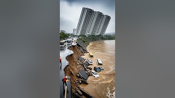 Skyscraper Collapses Suddenly as Nearby Ground Slides Away!