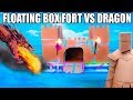FLOATING BOX FORT CASTLE Vs A DRAGON!! 📦🐲 Fire Breathing, Sword Battle, Box Fort Armour & More!