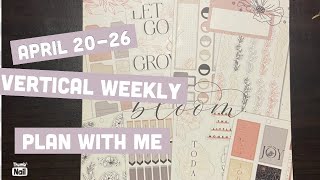 April 20-26 plan with me in my vertical planner
