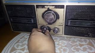 Radio kayu jadul normal National double speaker
