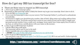 SURE TAX:IRS TAX Transcript | What it is  How to get it