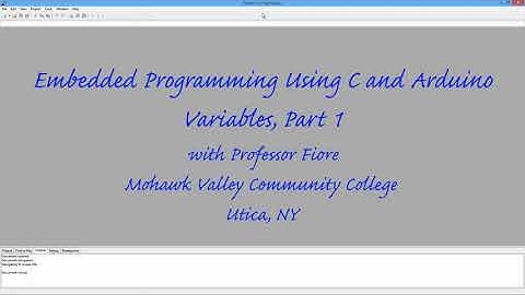 Embedded Programming: Variables Part 1