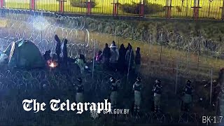 video: Watch: Belarus shows migrants stuck between two wire fences at Poland border