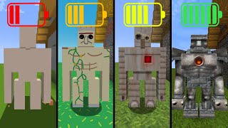 Iron Golem with different battery in Minecraft