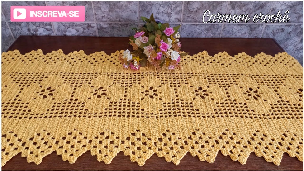 PASSADEIRA PRINCESA VOCÊ VAI SE APAIXONAR  FEITA NO CROCHÊ FILÉ COM O PASSO A PASSO .