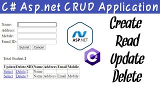 C# Asp.Net Create Read Update Delete Application with Sql Server Database | CRUD Application by Rahul Nimkande 403 views 2 years ago 6 minutes, 21 seconds