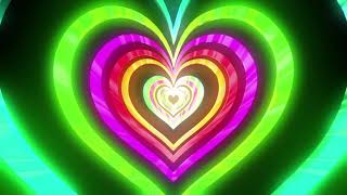 Neon Lights Heart Motion Background || Neon Light Heart Tunnel Free VJ Loops || VJ Loops 2021 screenshot 5
