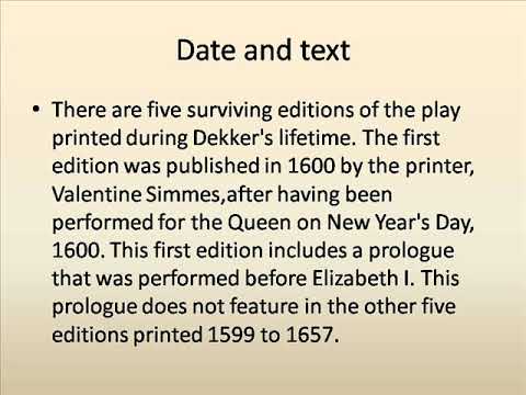 The Shoemaker S Holiday By Thomas Dekker A Short Summary Youtube