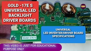 New GOLD-17ES LED Backlight Driver Board lnformation|Universal Backlight Driver Board|Detailed Video